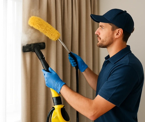 Trusted residential curtain cleaning technician Matty Curtain Cleaning everton-park QLD