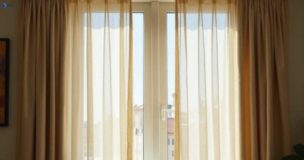 Dull dusty drapes in everton-park before professional cleaning